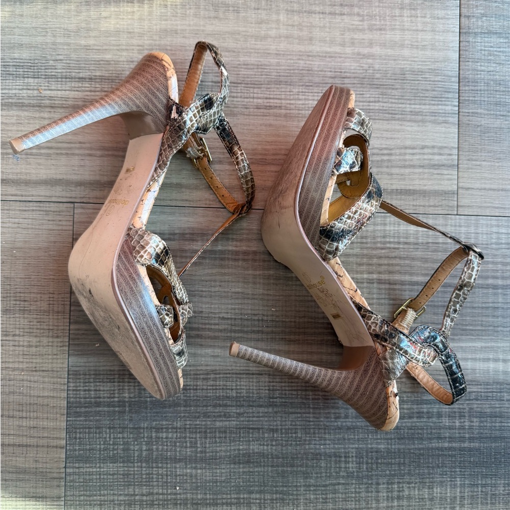 Women's Snakeskin Pattern High Heel Sandals